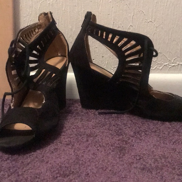 Charlotte Russe Shoes - Charlotte Russel black wedges